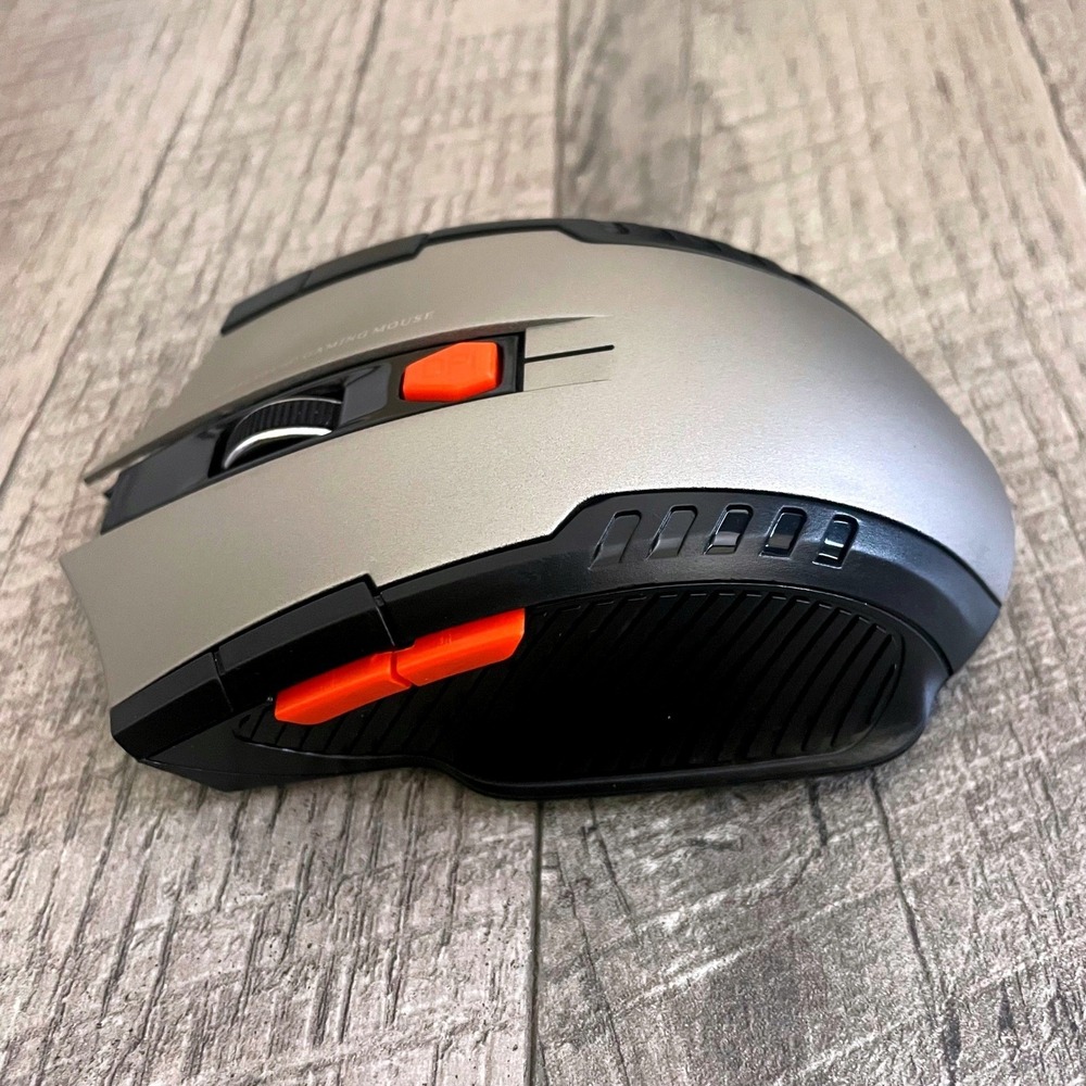 2.4GHz Wireless 6D Gaming Mouse Silver Black Orange‎ Optical with USB Receiver